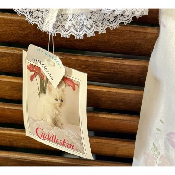 Vintage Barbizon Cuddleskin Lilac Nightgown Santin Cotton Size Lg NEW w tags3083 - Picture 6 of 14